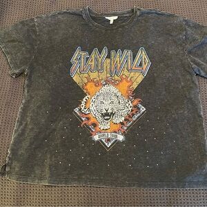 Maurices Stay Wild Graphic Kids T-Shirt - Charcoal